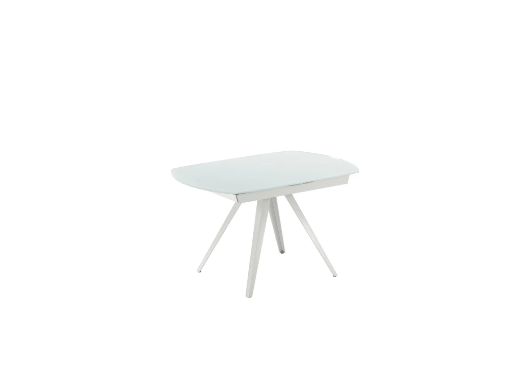 Tavolo Allungabile Kyoto 120 con Top in Vetro Extrawhite e Struttura in Metallo Bianco Opaco - Stones - Image 2