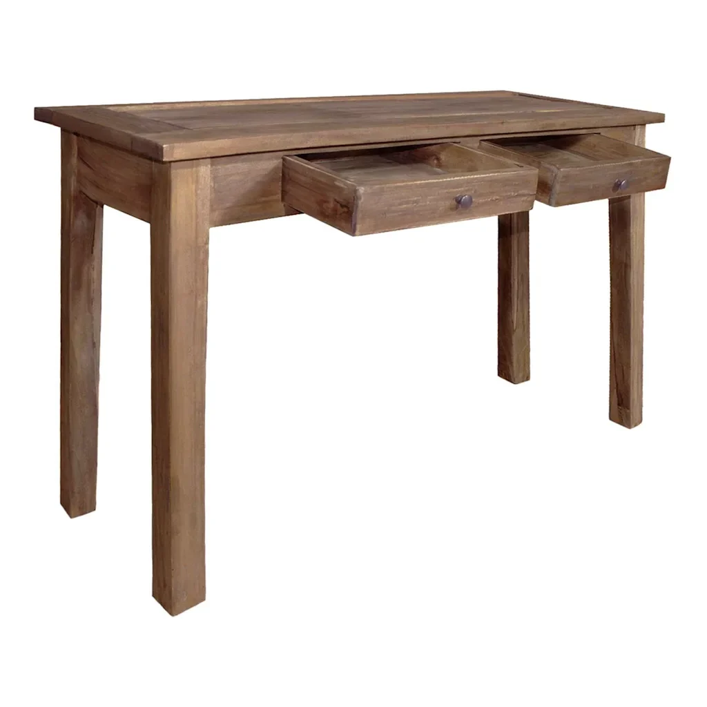 Tavolo Consolle in Legno Massello di Mogano 123x42x75 cm 244494