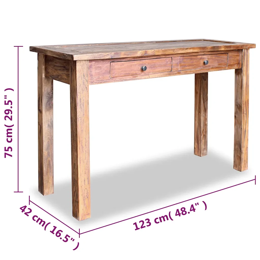 Tavolo Consolle in Legno Massello di Mogano 123x42x75 cm 244494 - Image 4