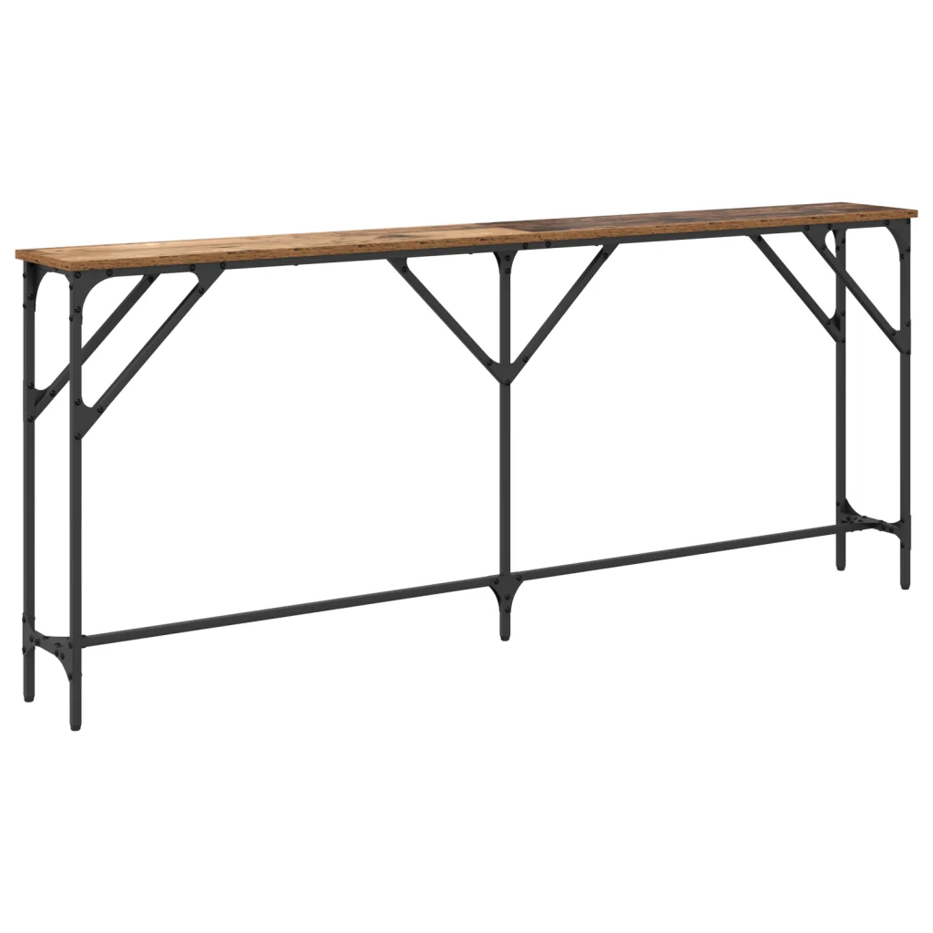 Tavolo Consolle Legno Invecchiato 180x23x75 cm Legno Ingegnerizzato - Image 2