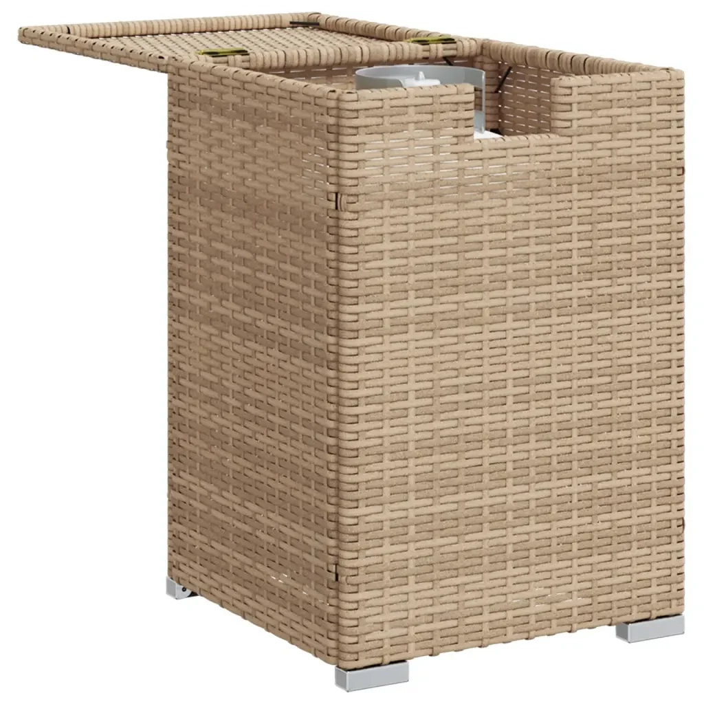 Tavolo Copri Serbatoio Propano Beige 40x40x60 cm in Polyrattan 366297 - Image 4