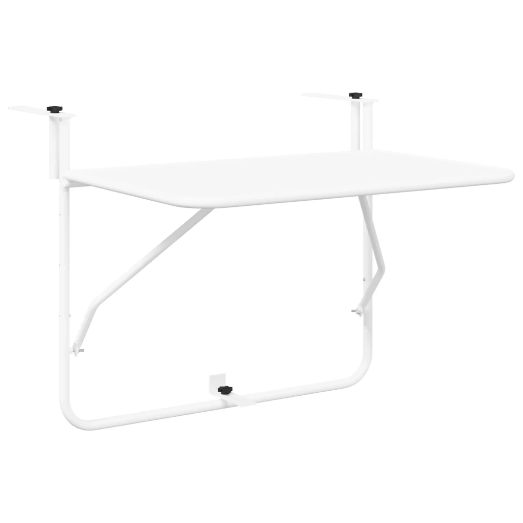 Tavolo da Balcone Pieghevole White 60x40 cm in Acciaio - Image 2