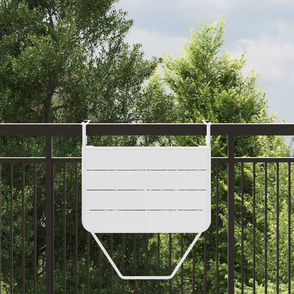 Tavolo da Balcone Pieghevole White 60x40 cm in Acciaio - Image 4