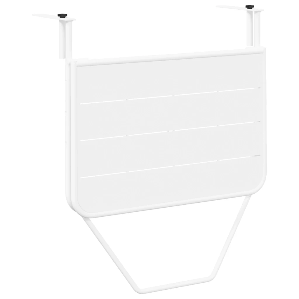 Tavolo da Balcone Pieghevole White 60x40 cm in Acciaio - Image 5