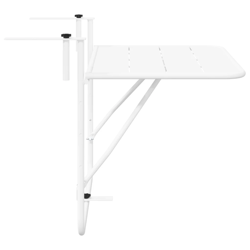 Tavolo da Balcone Pieghevole White 60x40 cm in Acciaio - Image 7