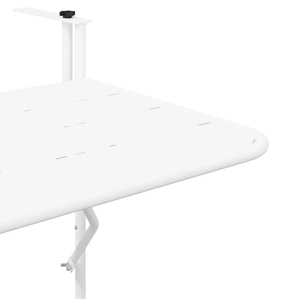 Tavolo da Balcone Pieghevole White 60x40 cm in Acciaio - Image 8