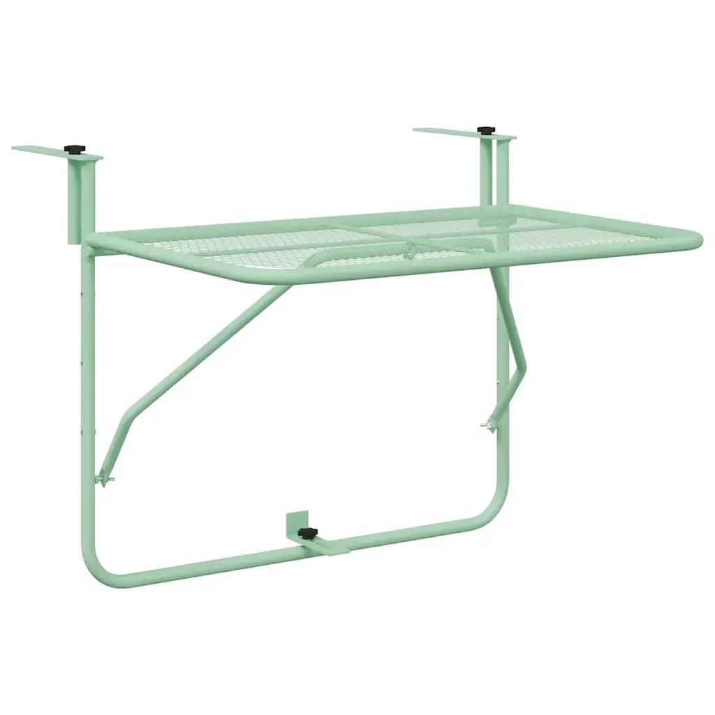 Tavolo Appeso da Balcone Verde menta 60 x 39 x 65 cm Acciaio 42008080 - Image 2