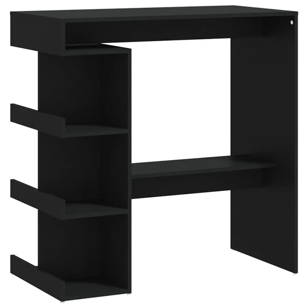 Tavolo da Bar con Ripiani Nero 100x50x101,5 cm in Truciolato 809450 - Image 2