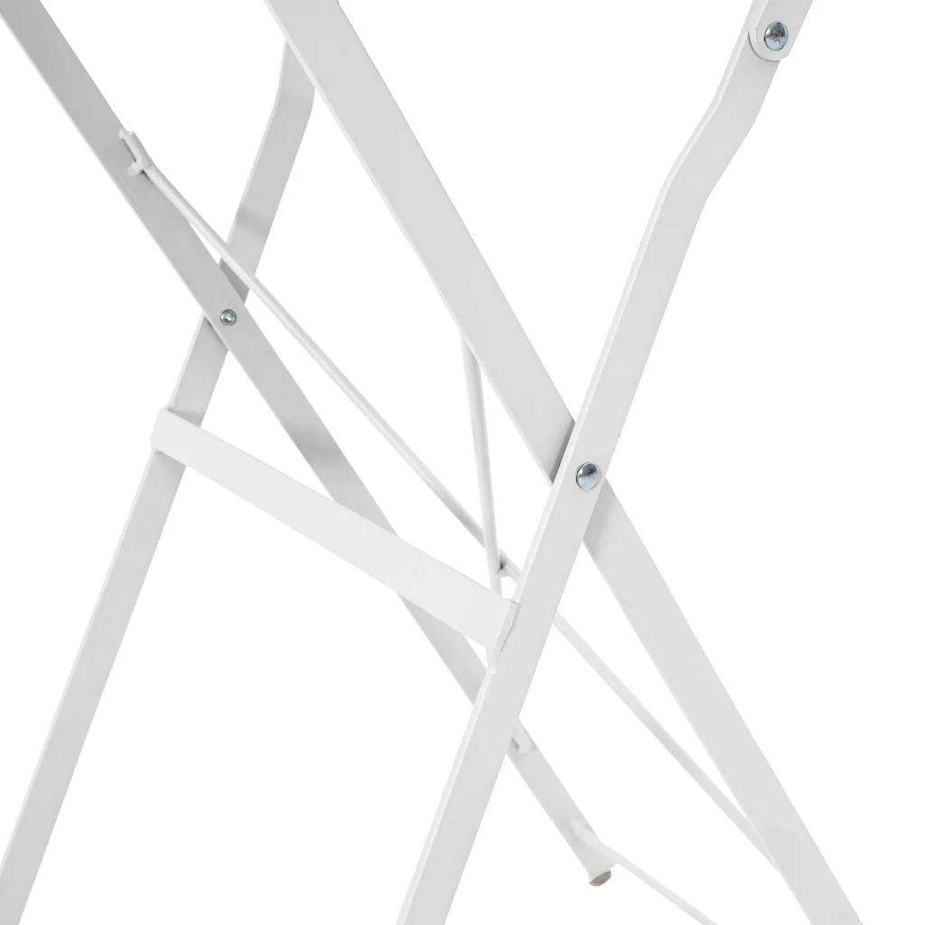 Tavolo da Bistrot Pieghevole Bianco Ã˜50x71 cm in Acciaio Verniciato - Image 8