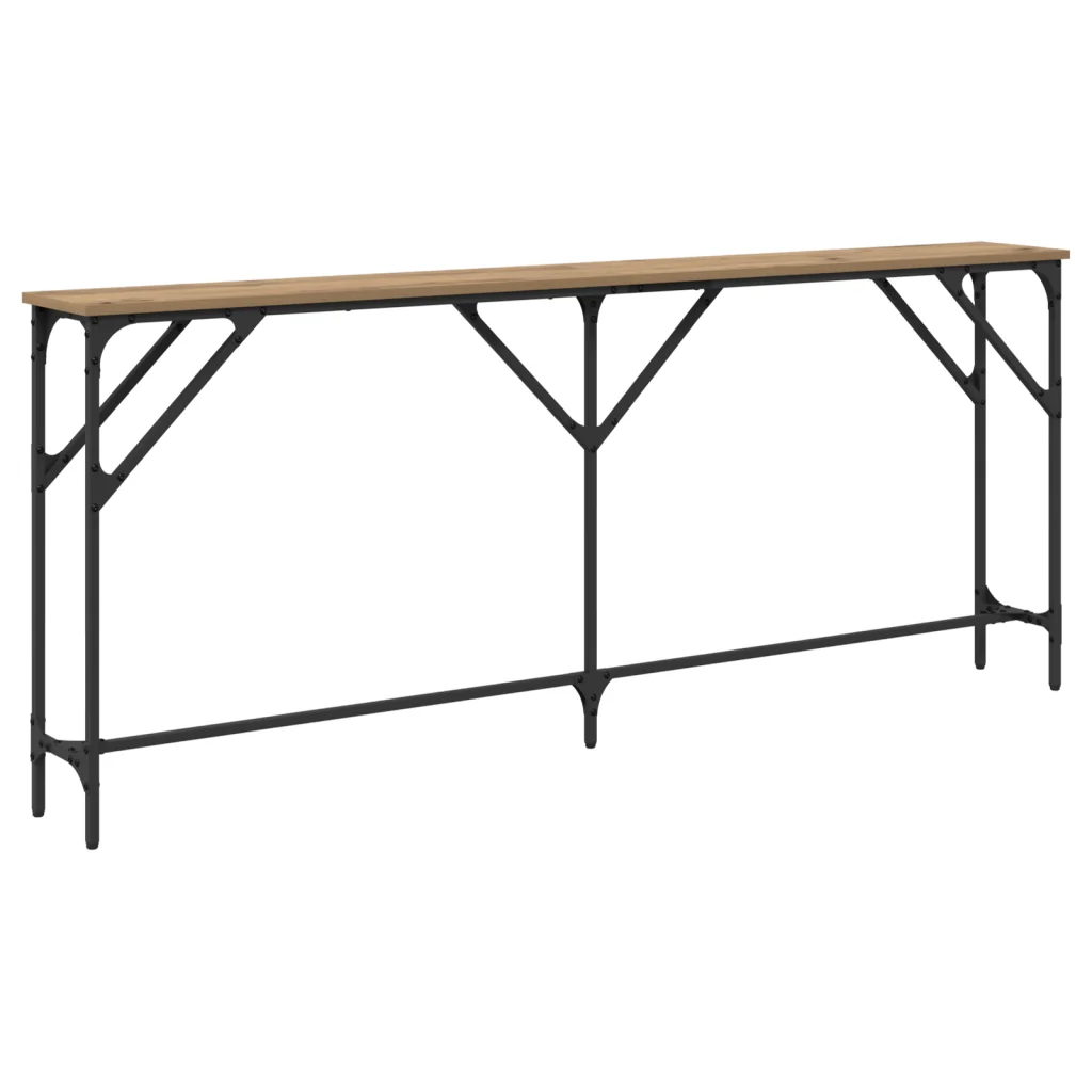 Tavolo da Console Rovere Artigianale 180x23x75 cm Legno Tecnico - Image 2