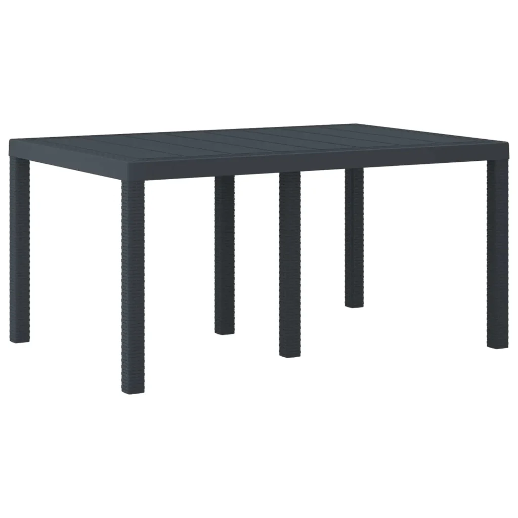 Tavolo da Giardino Antracite 150 x 100 x 73 cm polyrattan 871684 - Image 4