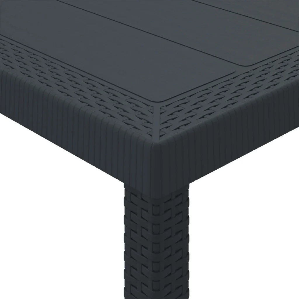 Tavolo da Giardino Antracite 150 x 100 x 73 cm polyrattan 871684 - Image 5