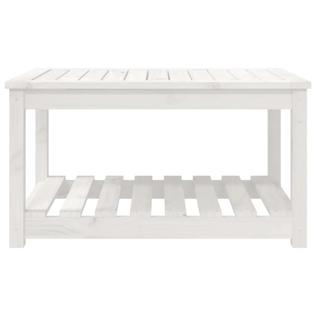 Tavolo da Giardino Bianco 82,5x50,5x45 cm Legno Massello Pino 824135 - Image 5