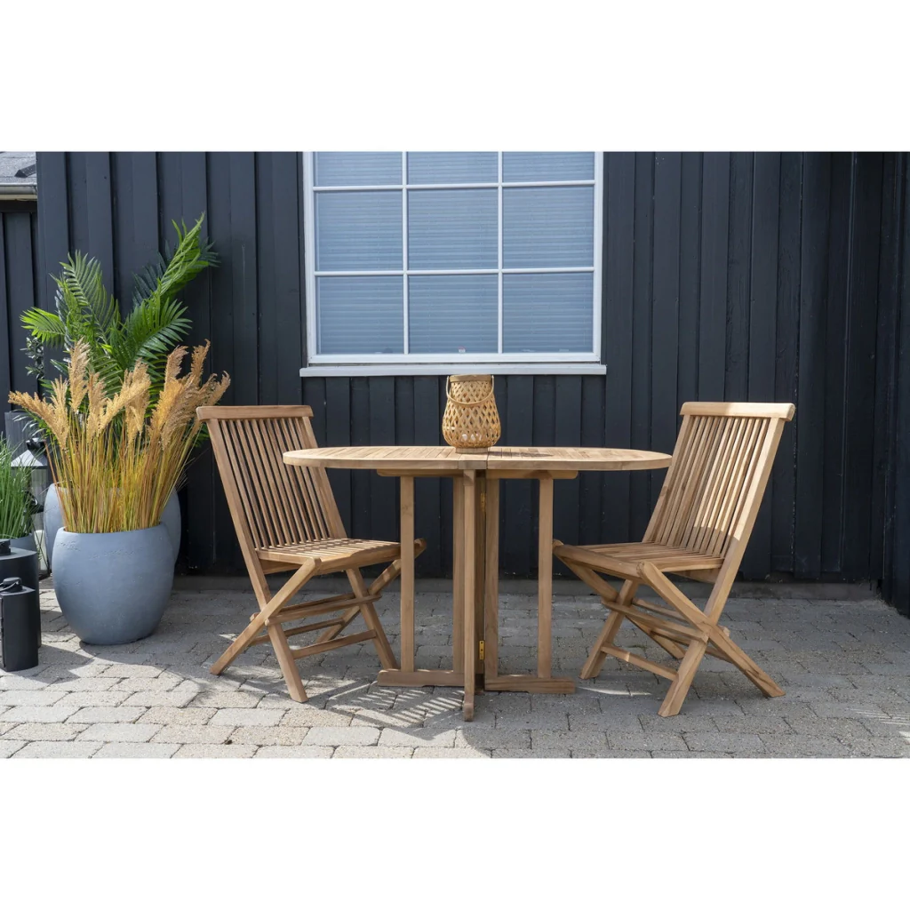Tavolo da esterno Huelva in teak naturale 120x60x75 cm - Image 5