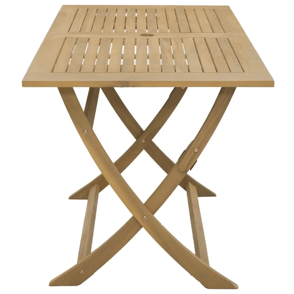 Tavolo da Giardino Pieghevole 120x70x75cm Legno Massello Acacia 365745 - Image 5