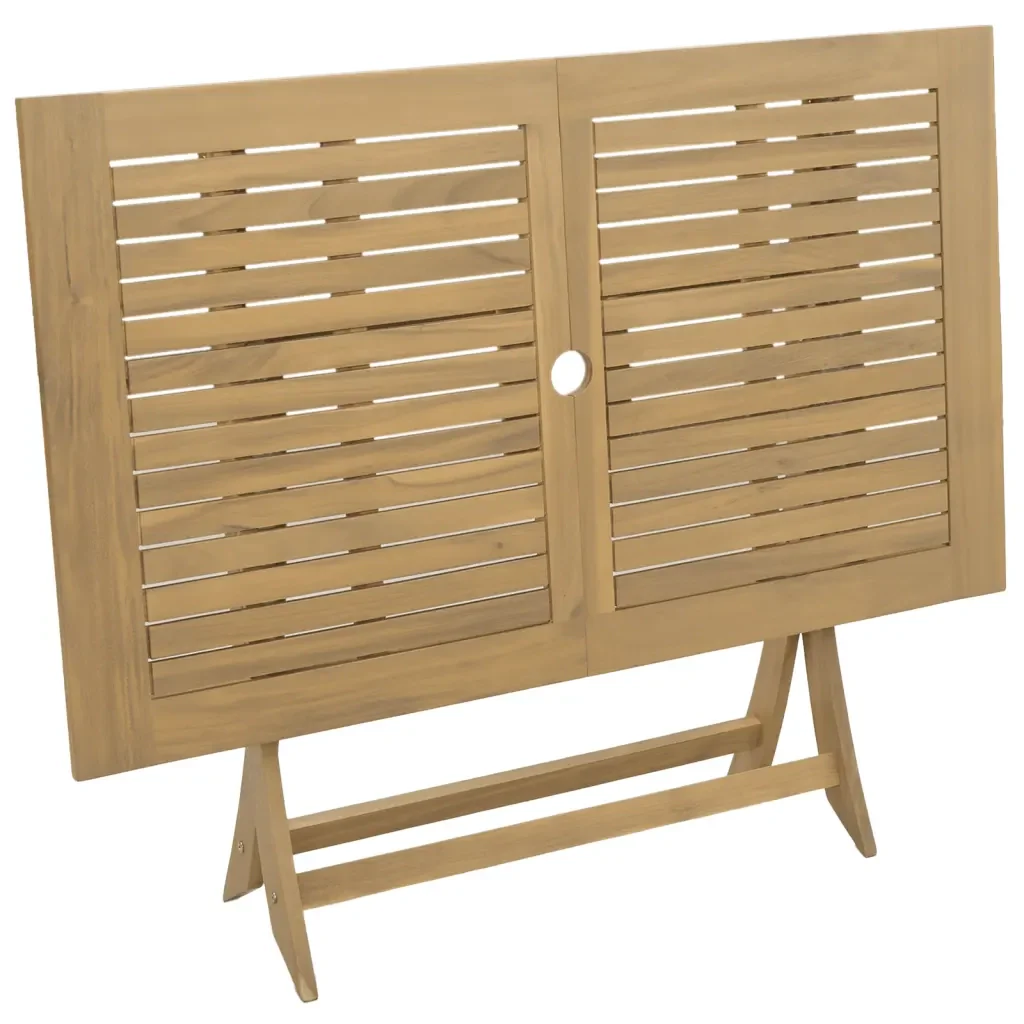 Tavolo da Giardino Pieghevole 120x70x75cm Legno Massello Acacia 365745 - Image 7