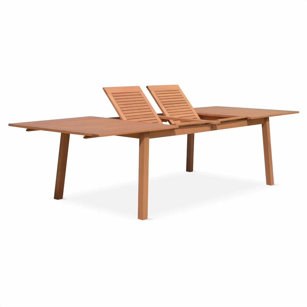 Tavolo da giardino rettangolare allungabile in legno, 12 posti, - Image 4