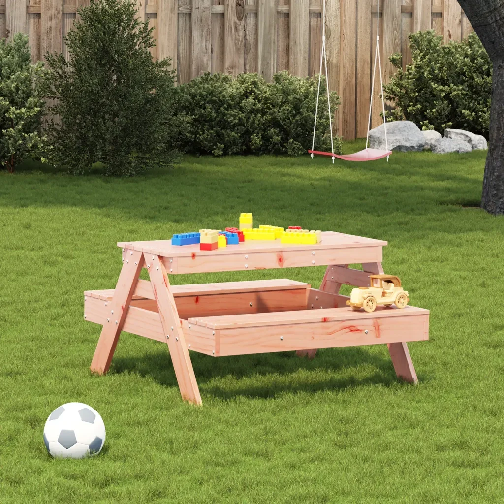 Tavolo da Picnic per Bambini 88x97x52 cm Legno Massello Douglas 832599 - Image 3