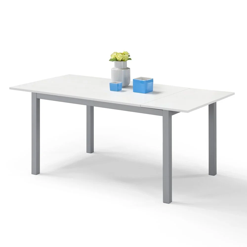 Tavolo da pranzo allungabile Bianco Frassino 110x70 modello GIOTTO MADE IN ITALY con allunga laterale 40 cm per sala da pranzo, cucina e soggiorno, design moderno - Image 5