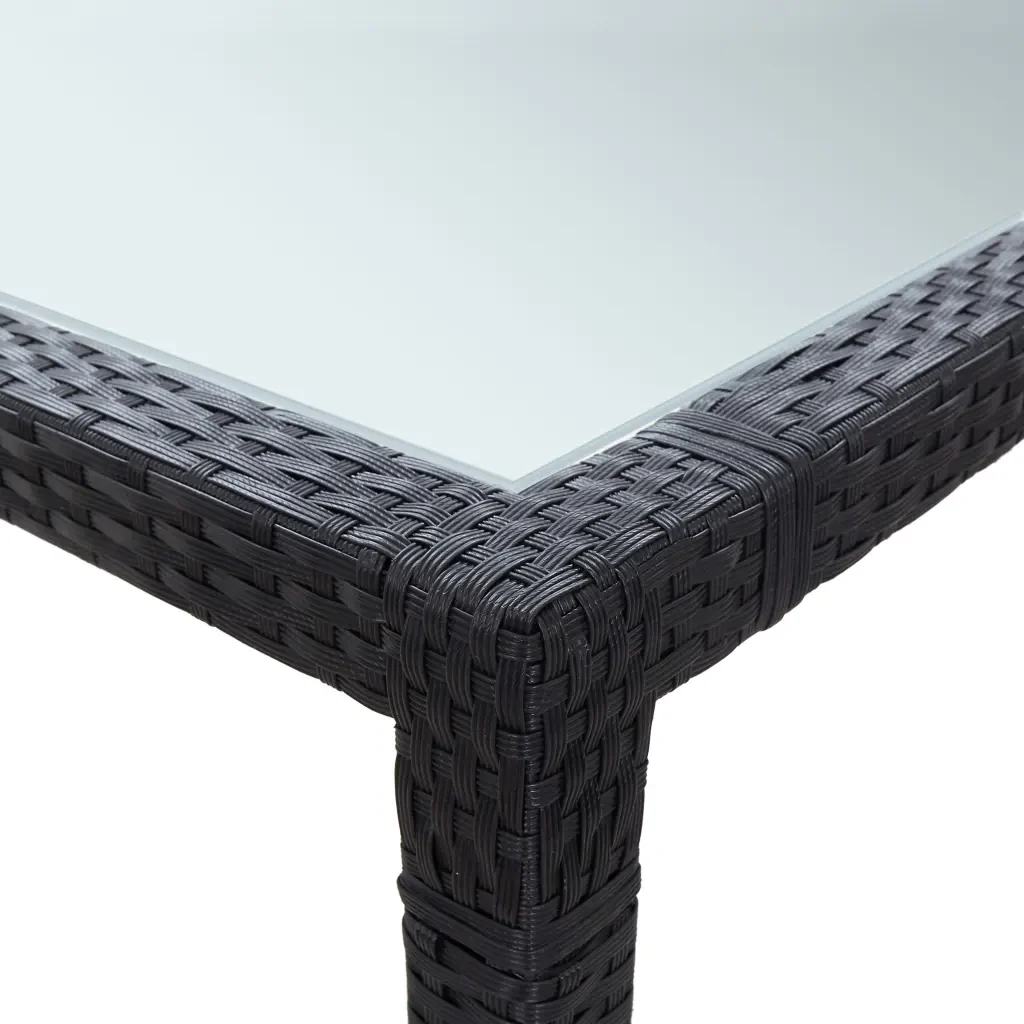 Tavolo da Pranzo da Giardino Nero 200x150x74 cm in Polyrattan cod mxl 34124 - Image 3