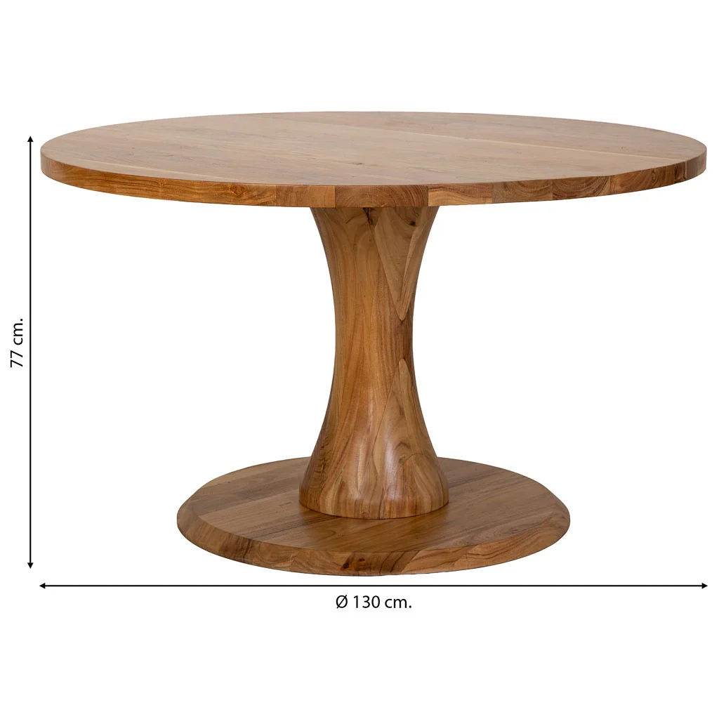 Tavolo da pranzo in legno marrone 130x130x77h cm - Image 3