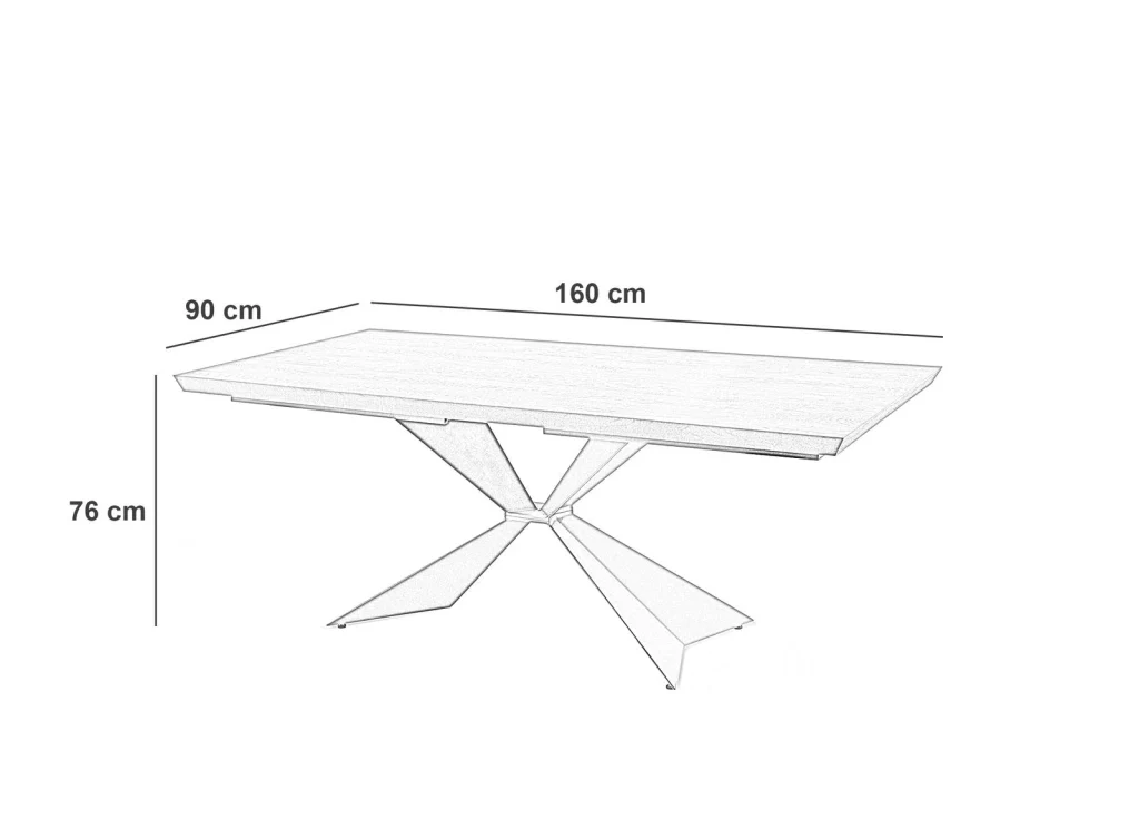 Tavolo Fisso 160x90x76 cm in Rovere Impiallacciato Stark Naturale - Image 4