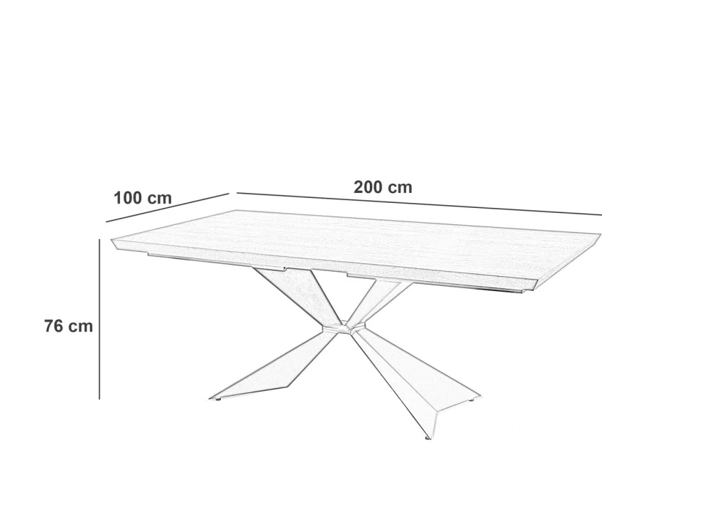 Tavolo Fisso 200x100x76 cm in Rovere Impiallacciato Stark Naturale - Image 4