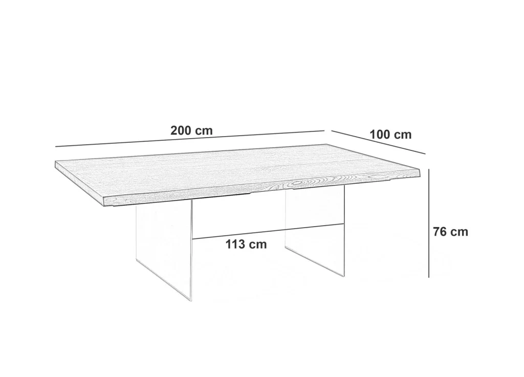 Tavolo Fisso 200x100x76 cm in Rovere Termocotto Snooker Naturale - Image 3