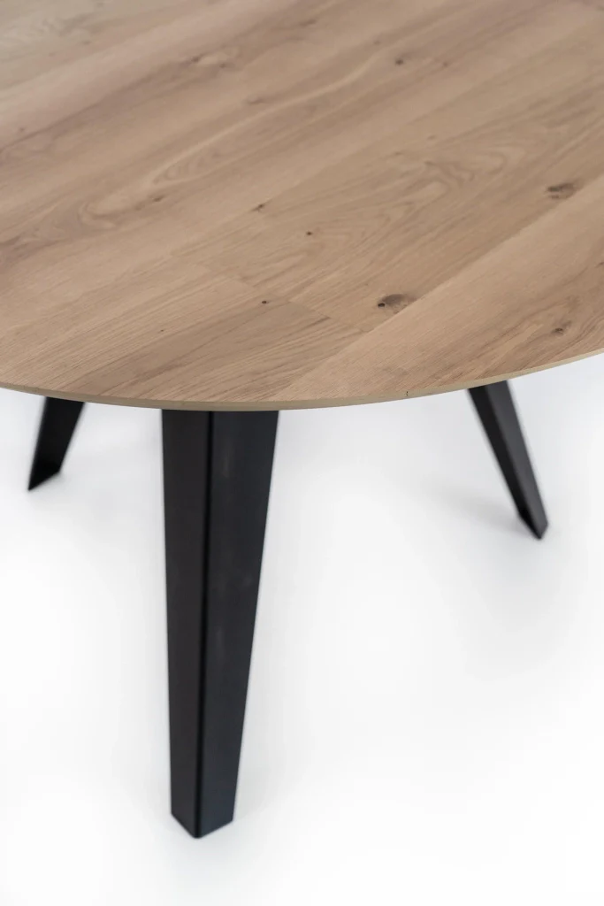 Tavolo Fisso Ø130x76 cm in Rovere Impiallacciato Henry Naturale - Image 2