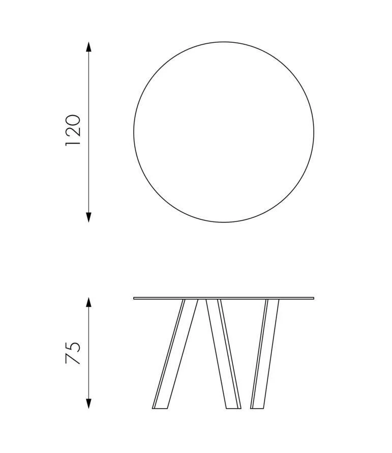 Tavolo Rotondo Ø120x75 cm Top in Vetro Gambe in Metallo Cromato - Image 3