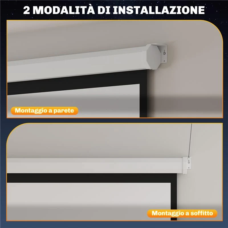 TELO PROIETTORE MOTORIZZATO DA 92 POLLICI CON TELECOMANDO IN PLASTICA E METALLO 189.5X8X189.5 CM BIANCO - Image 3