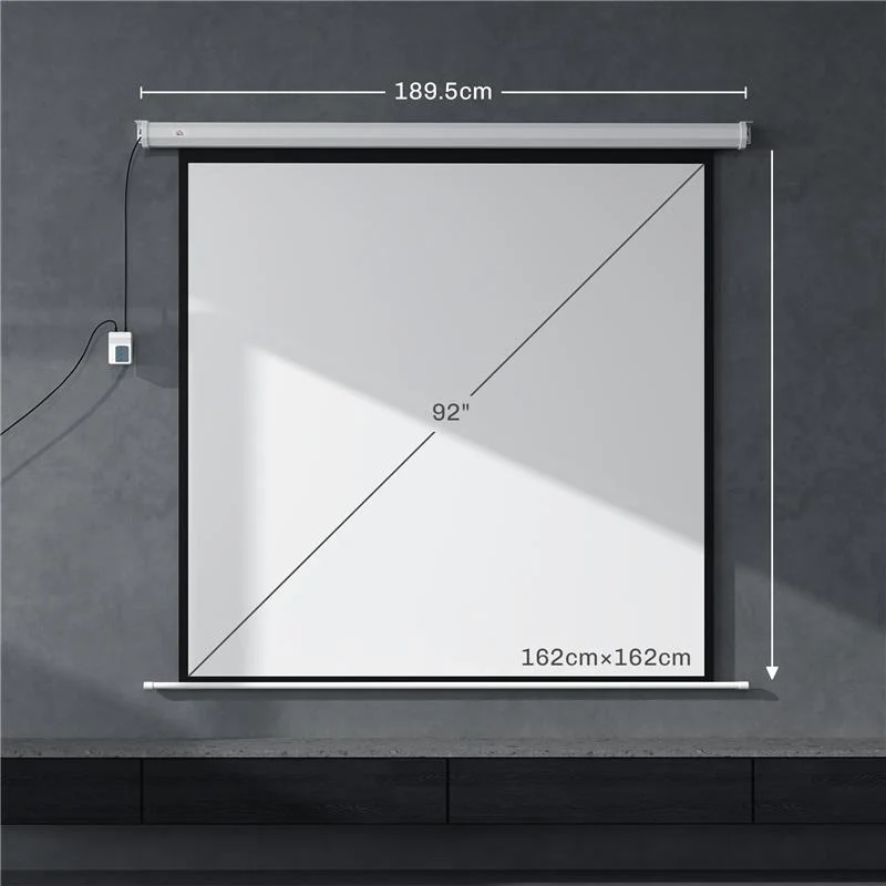 TELO PROIETTORE MOTORIZZATO DA 92 POLLICI CON TELECOMANDO IN PLASTICA E METALLO 189.5X8X189.5 CM BIANCO - Image 8