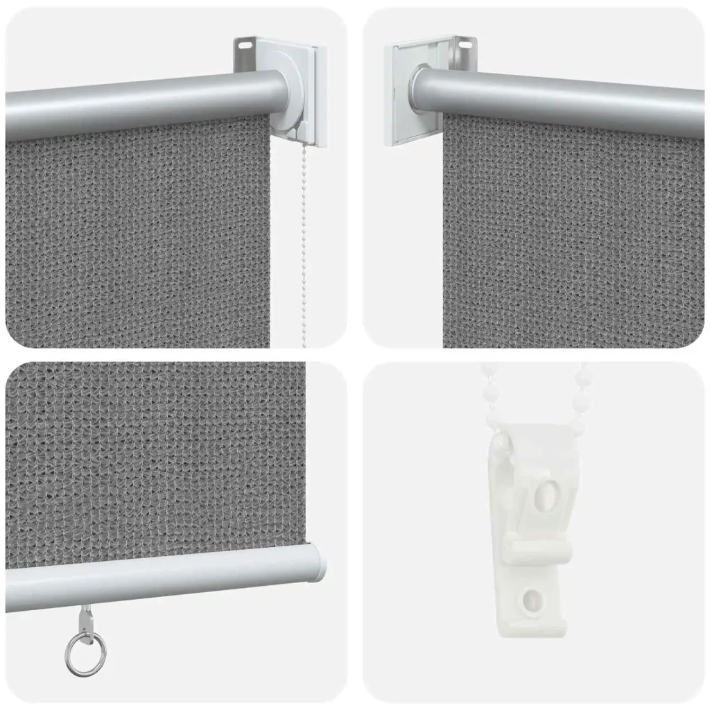 Tenda a Rullo Esterno Blocco UV 90% Grigio Chiaro 80 x 230 cm 42036130 - Image 6