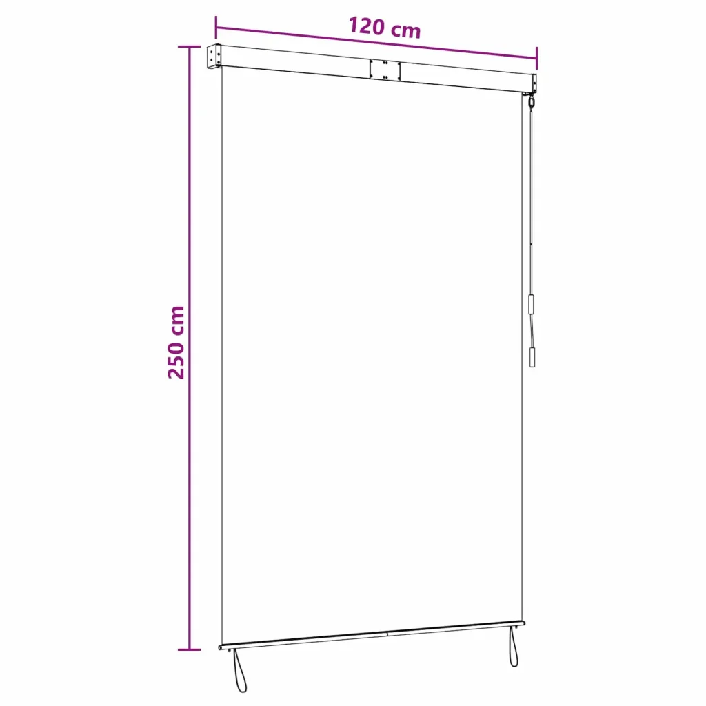 Tenda a rullo Grigio Chiaro 120 x 250 cm Tessuto e Alluminio - Image 9