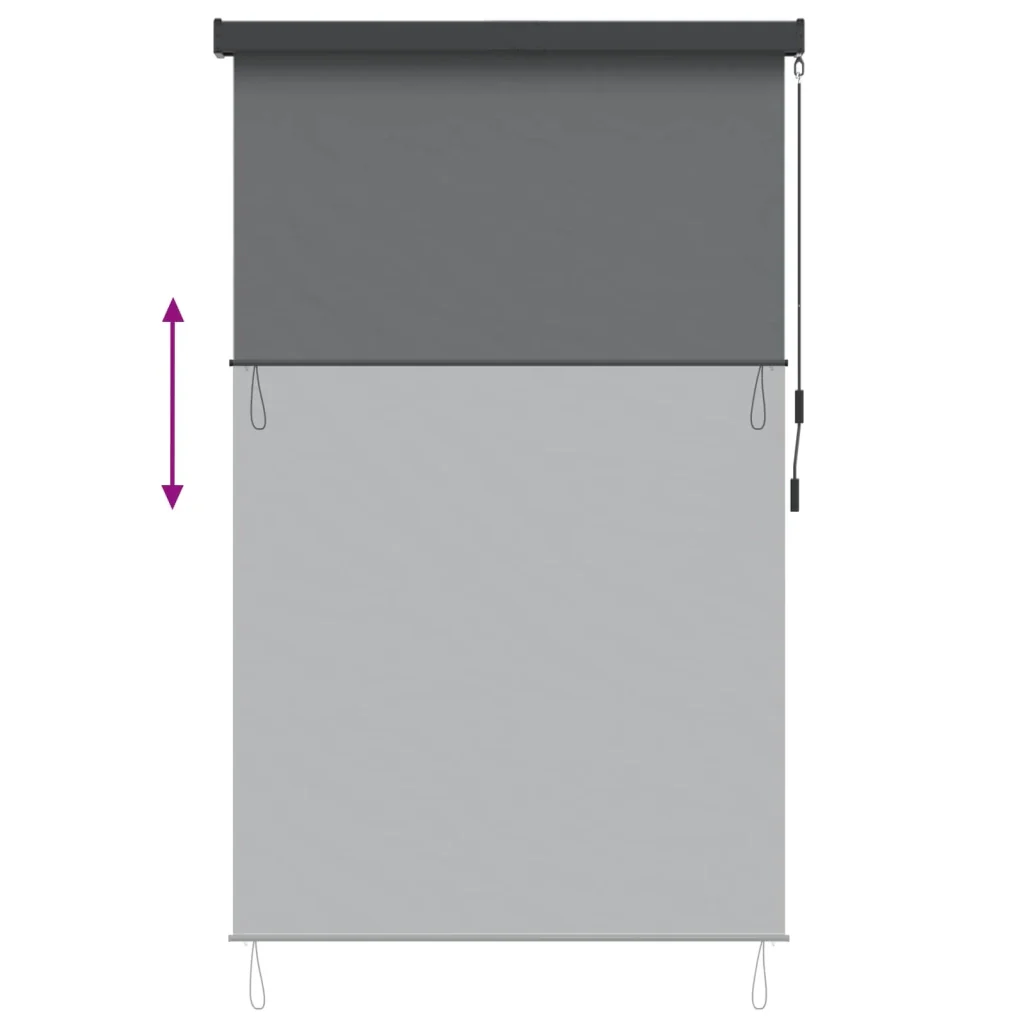 Tenda a rullo Grigio Chiaro 160 x 250 cm Tessuto e Alluminio 42037194 - Image 7