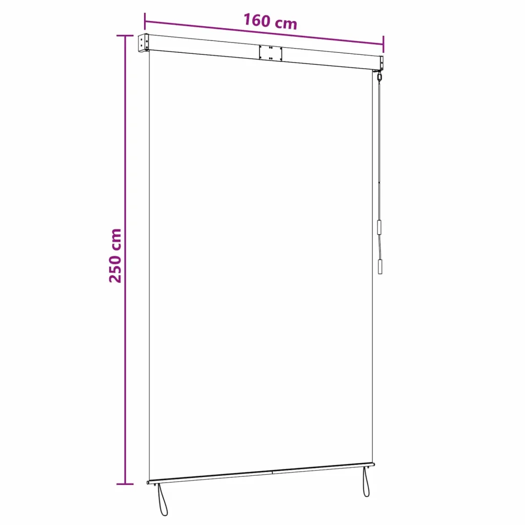 Tenda a rullo Grigio Chiaro 160 x 250 cm Tessuto e Alluminio 42037194 - Image 9