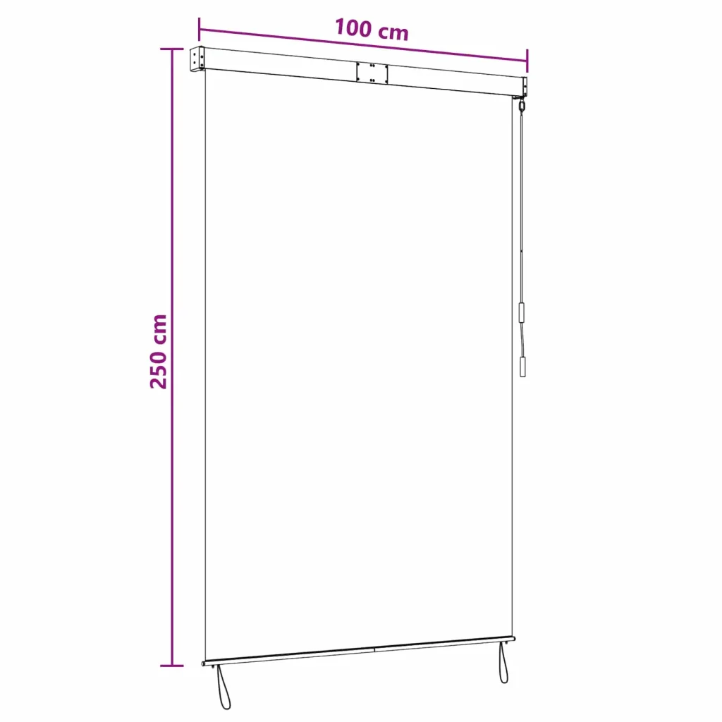 Tenda a rullo Marrone 100 x 250 cm Tessuto e Alluminio - Image 9