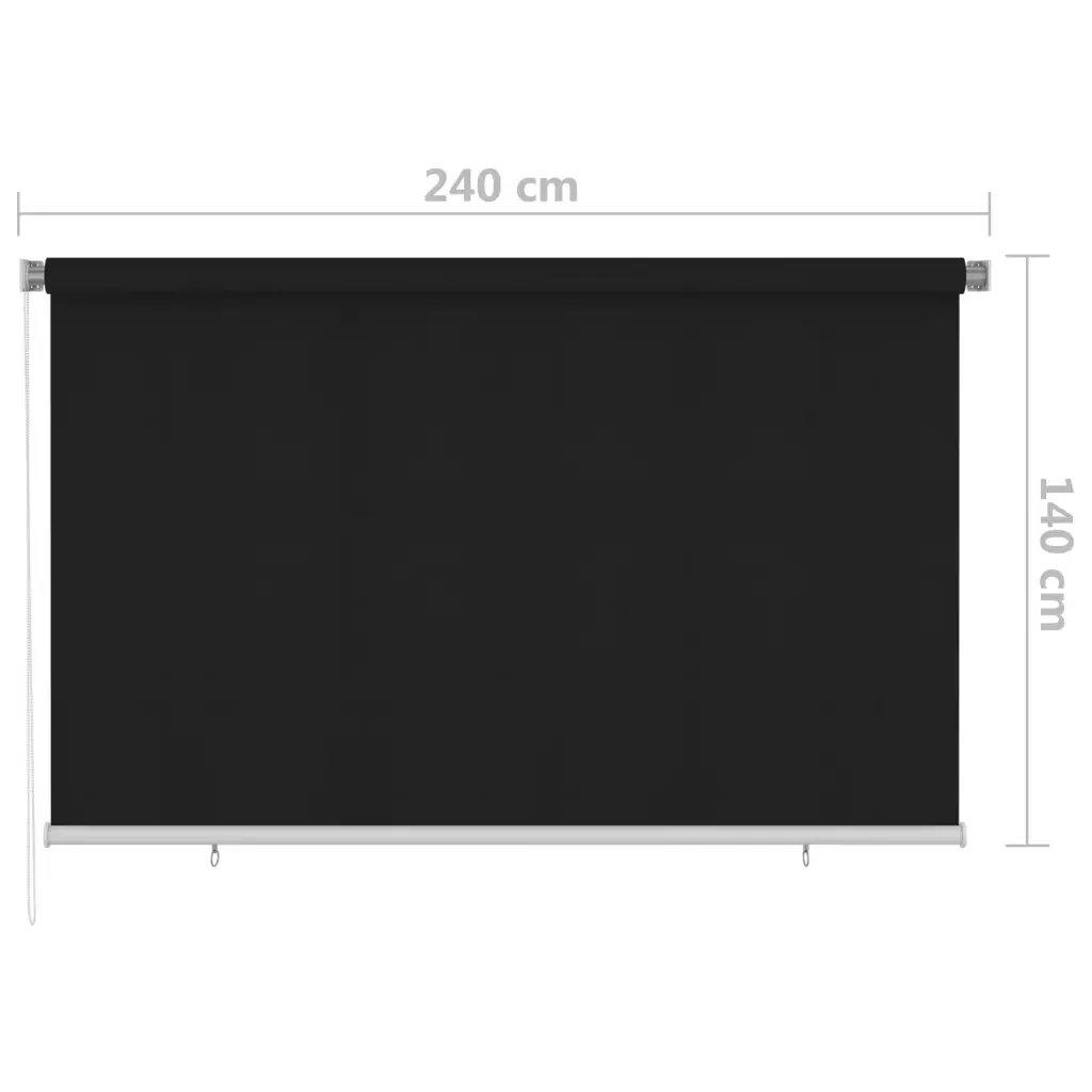 Tenda a Rullo per Esterni 245(L)x140(A) cm nera 312948 - Image 5