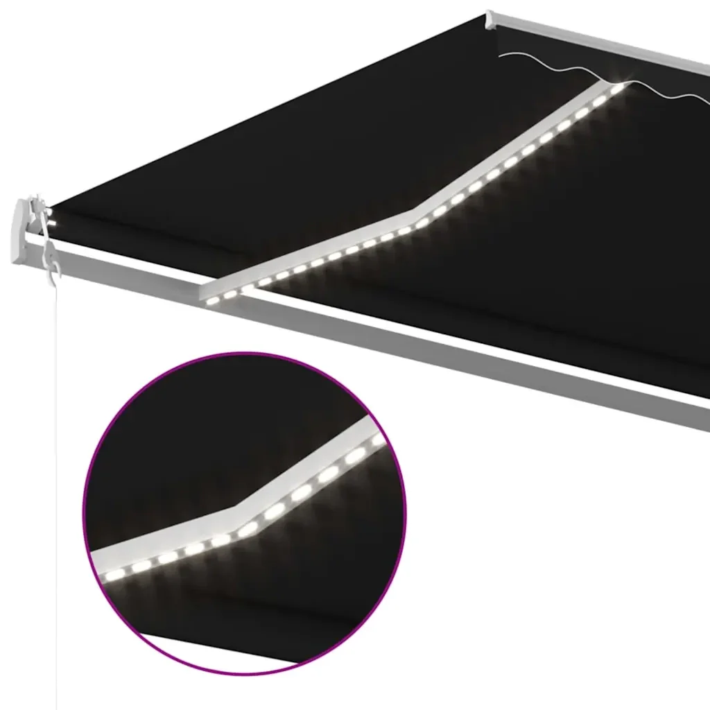 Tenda Automatica con Sensore Vento e LED 500x350 cm Antracite 3069034 - Image 5