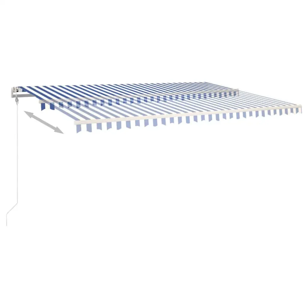 Tenda Automatica con Sensore Vento e LED 500x350 cm Blu Bianca 3069031 - Image 8