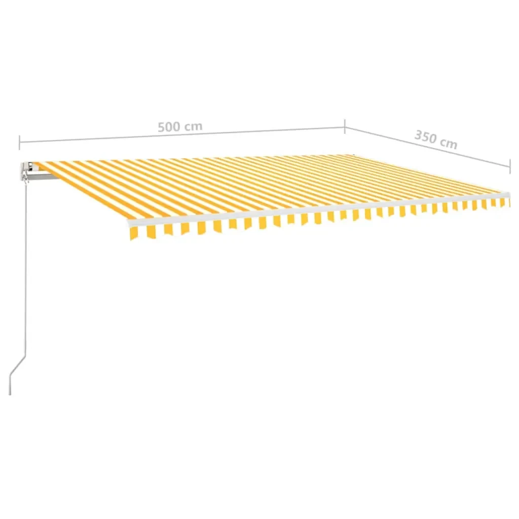 Tenda Automatica con Sensore Vento LED 500x350 cm Gialla Bianca 3069033 - Image 10