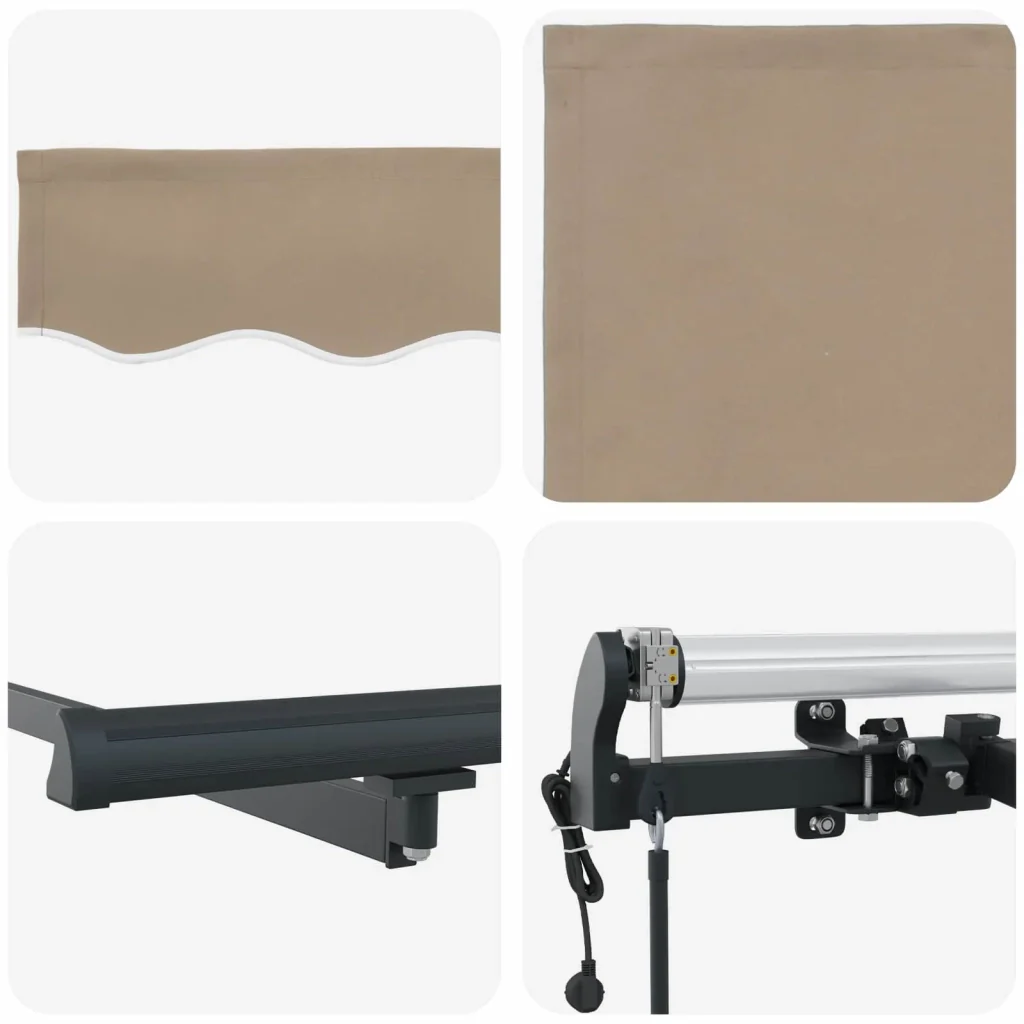 Tenda retrattile Beige 500 × 300 cm Tessuto e Alluminio 3331339 - Image 8