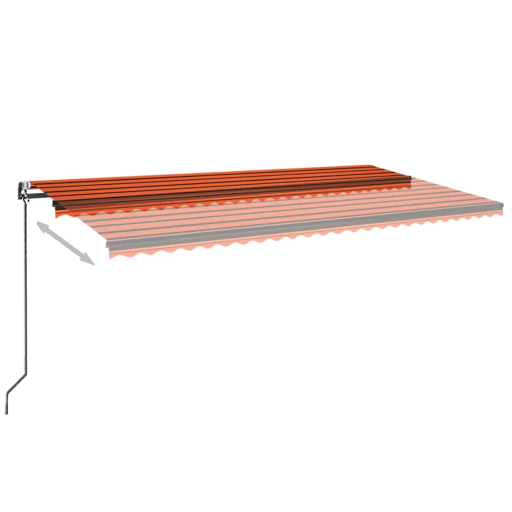 Tenda Automatica Sensore Vento e LED 600x300 cm Arancio Marrone - Image 3