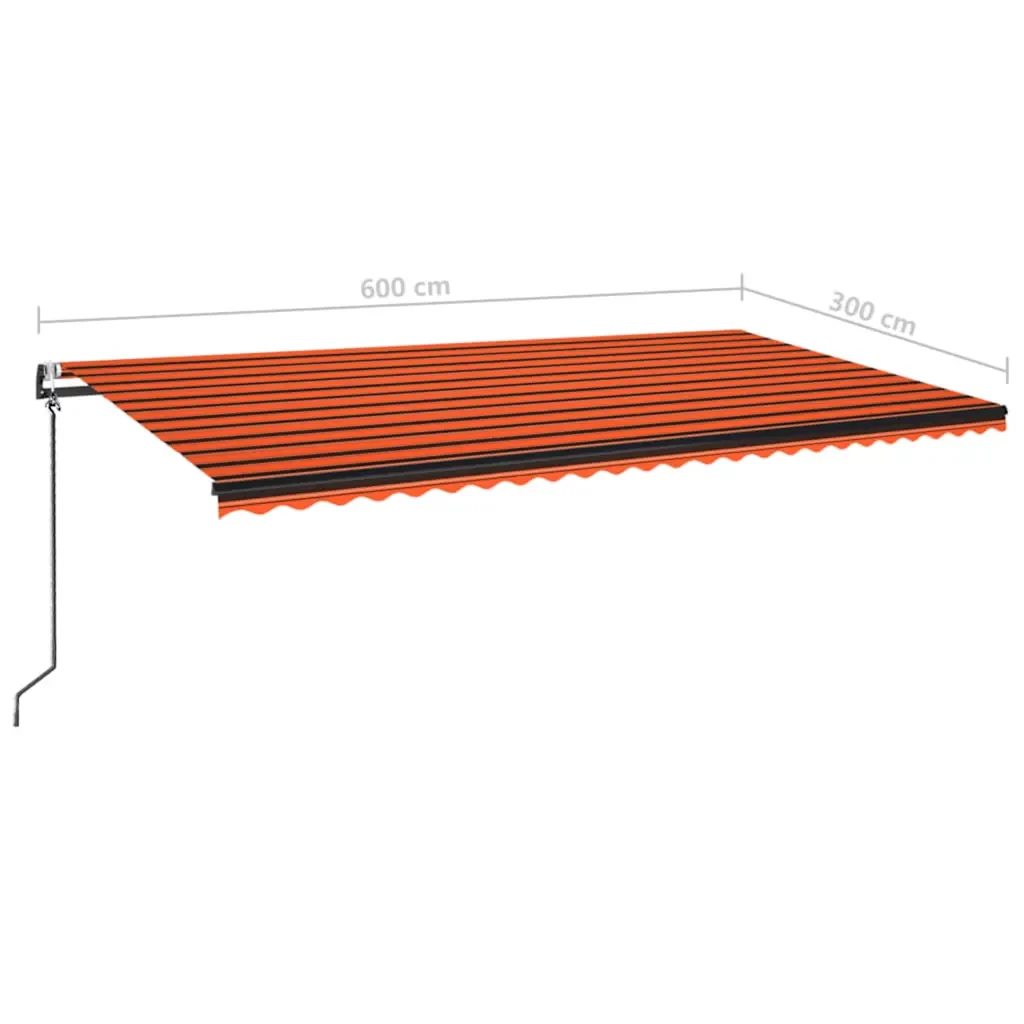 Tenda Automatica Sensore Vento e LED 600x300 cm Arancio Marrone - Image 9