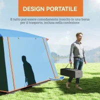 Tenda da Campeggio per 4-6 Persone con 2 Stanze e Veranda, Impermeabile e UPF 30+, Borsa di Trasporto, Blu - Image 7