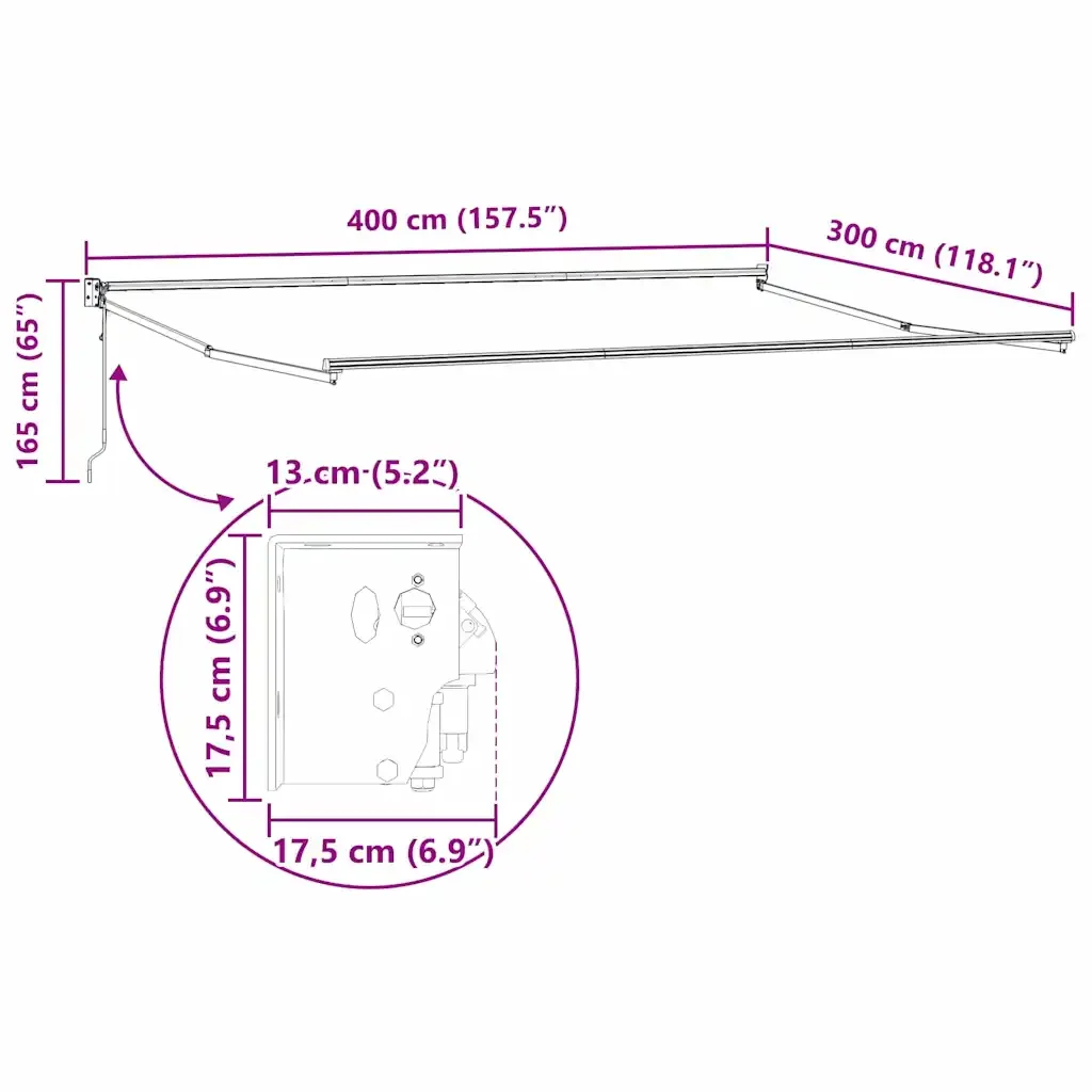 Tenda da Sole Antracite 4 × 3 m Metallo - Image 10