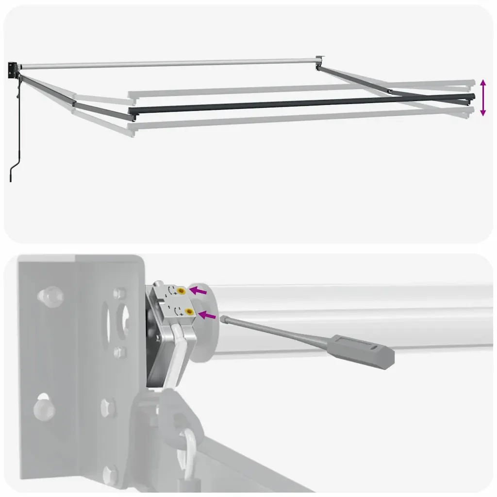 Tenda da Sole Antracite 4 × 3 m Metallo - Image 9