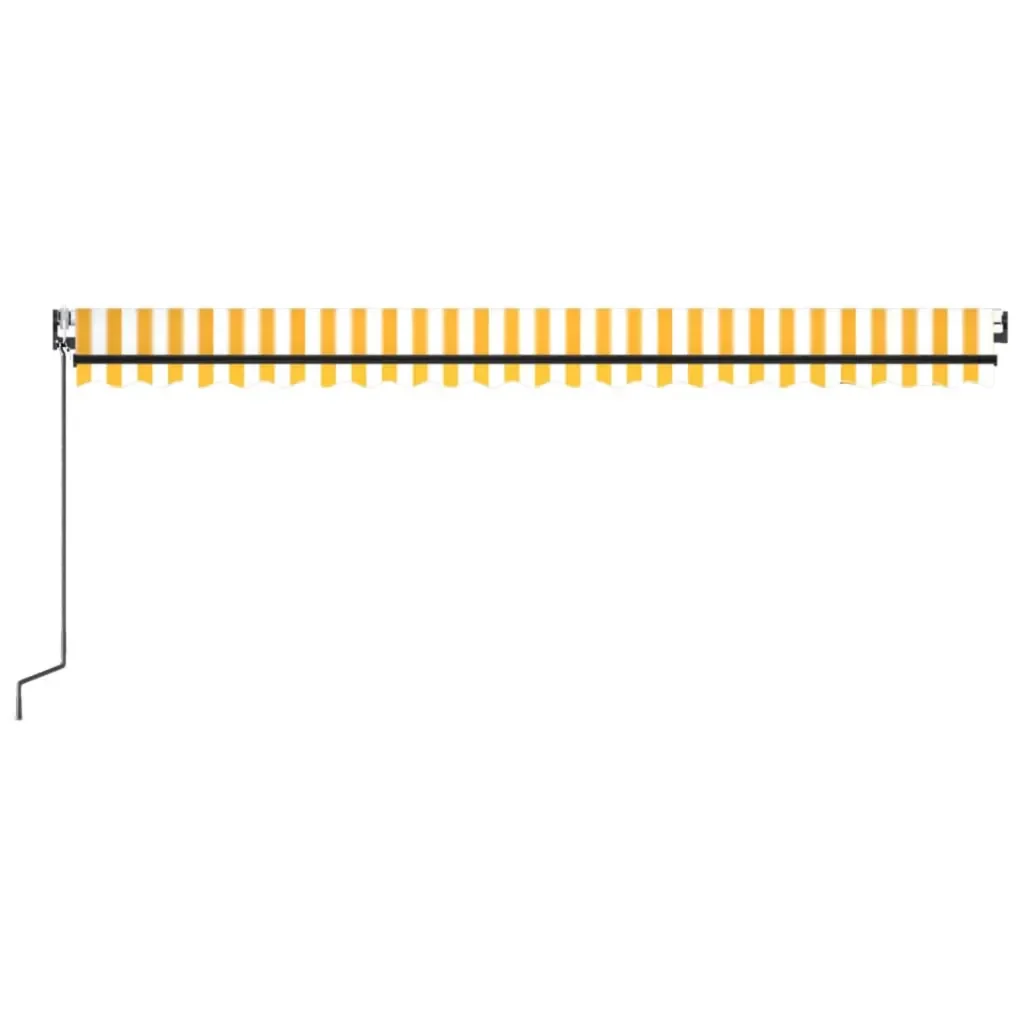 Tenda da Sole Retrattile Automatica 500x300cm Giallo e Bianco 3069148 - Image 4