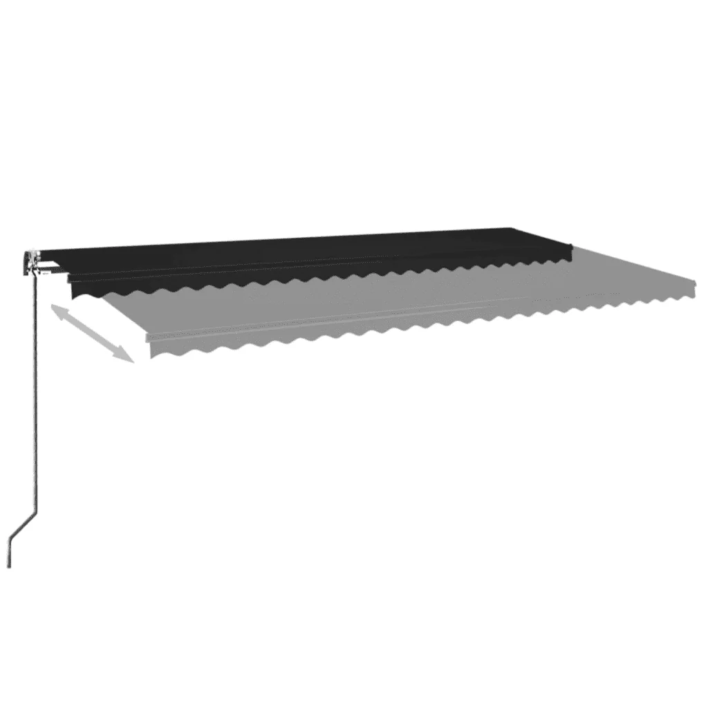 Tenda da Sole Retrattile Automatica 600x350 cm Antracite 3069249 - Image 3