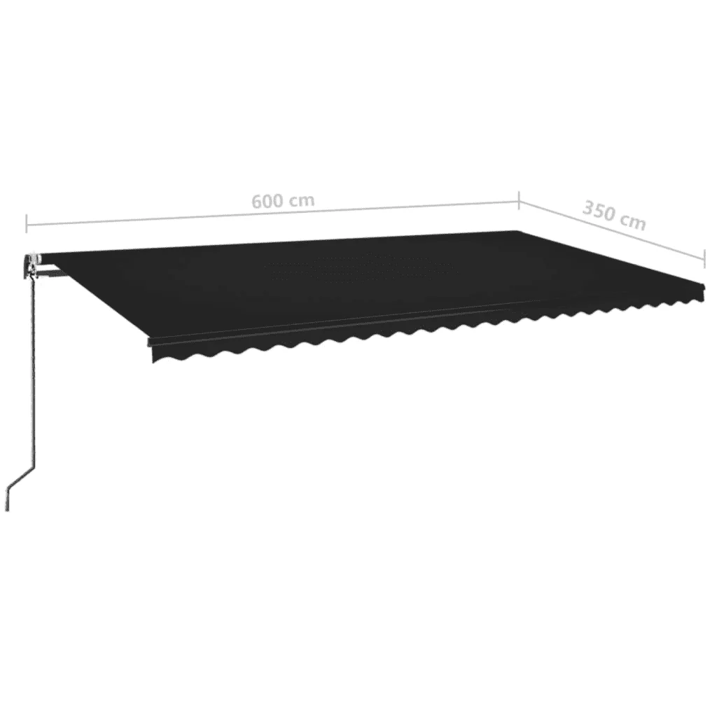 Tenda da Sole Retrattile Automatica 600x350 cm Antracite 3069249 - Image 9